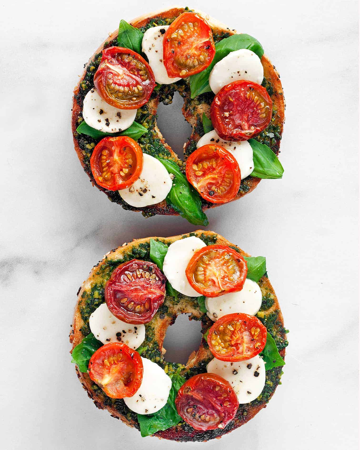 Caprese Bagel with Roasted Tomatoes | Last Ingredient