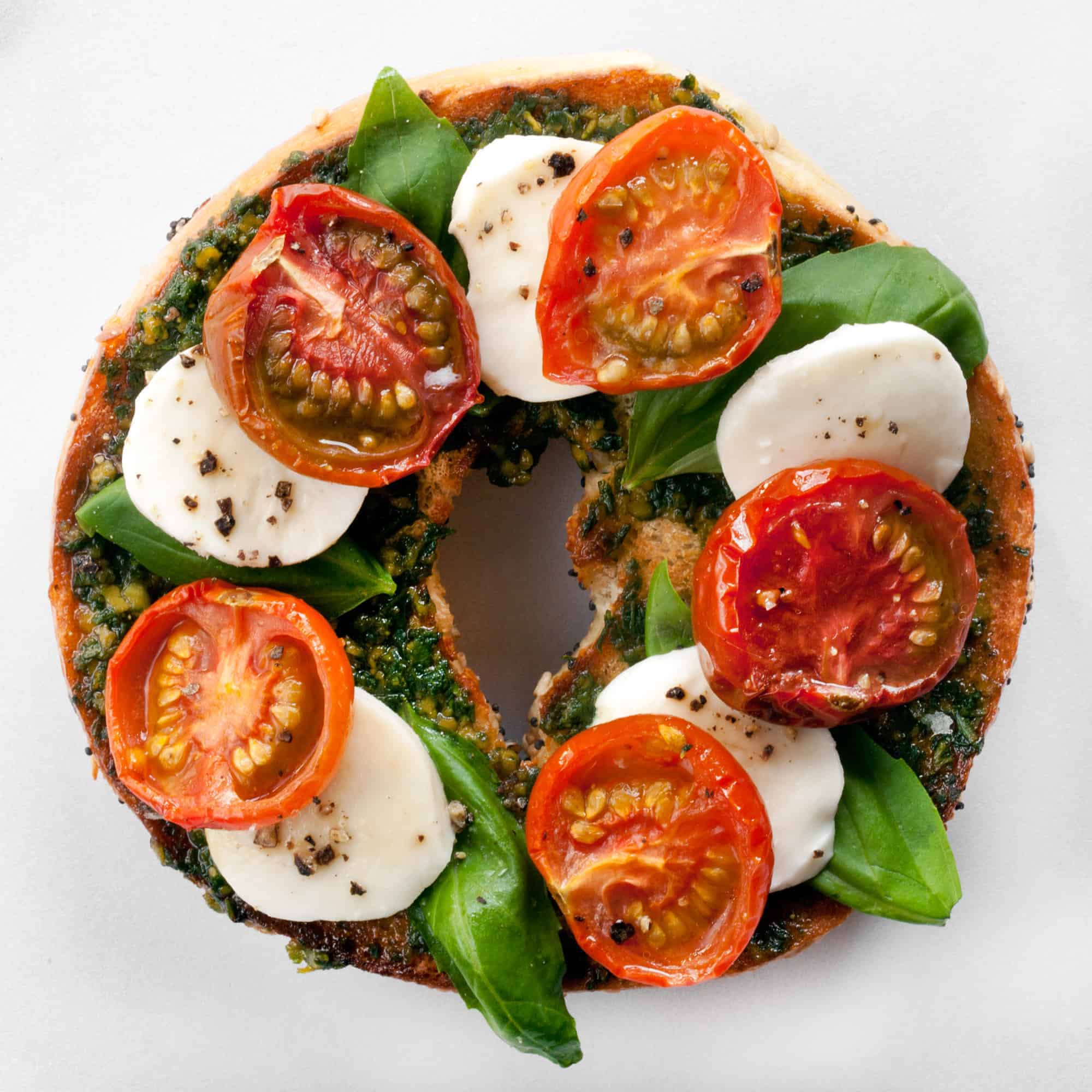 Caprese Bagel with Roasted Tomatoes | Last Ingredient