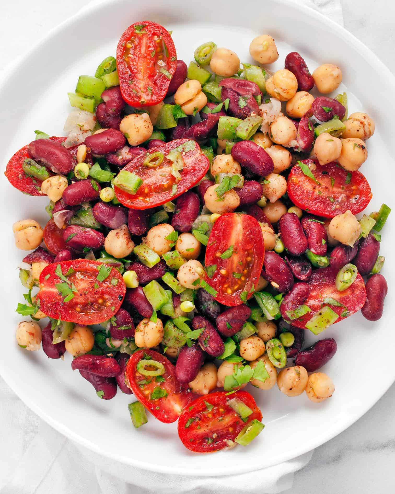 Chickpea Kidney Bean Snap Pea Salad Last Ingredient