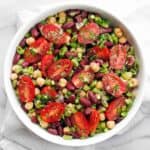 Chickpea Kidney Bean Snap Pea Salad