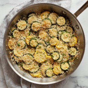 Zucchini squash skillet casserole.