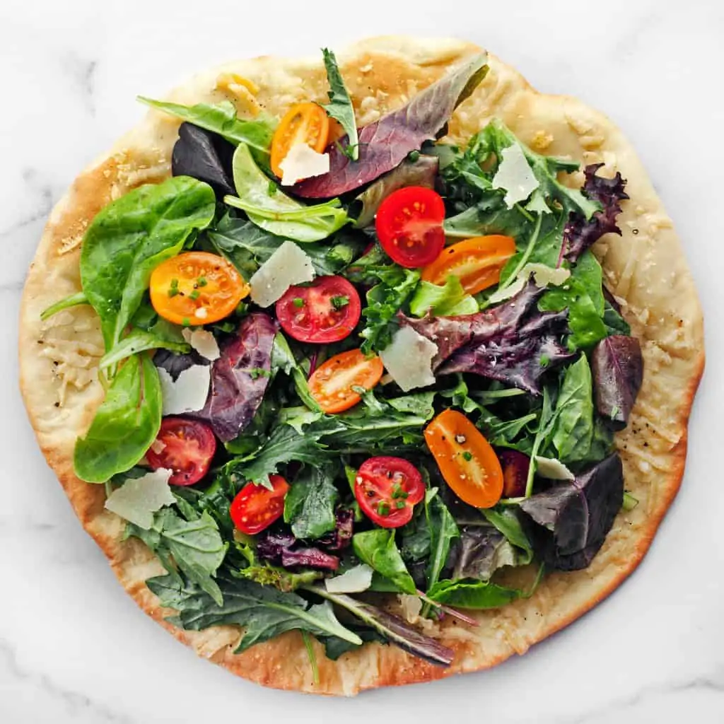 Mixed Greens Salad Pizza