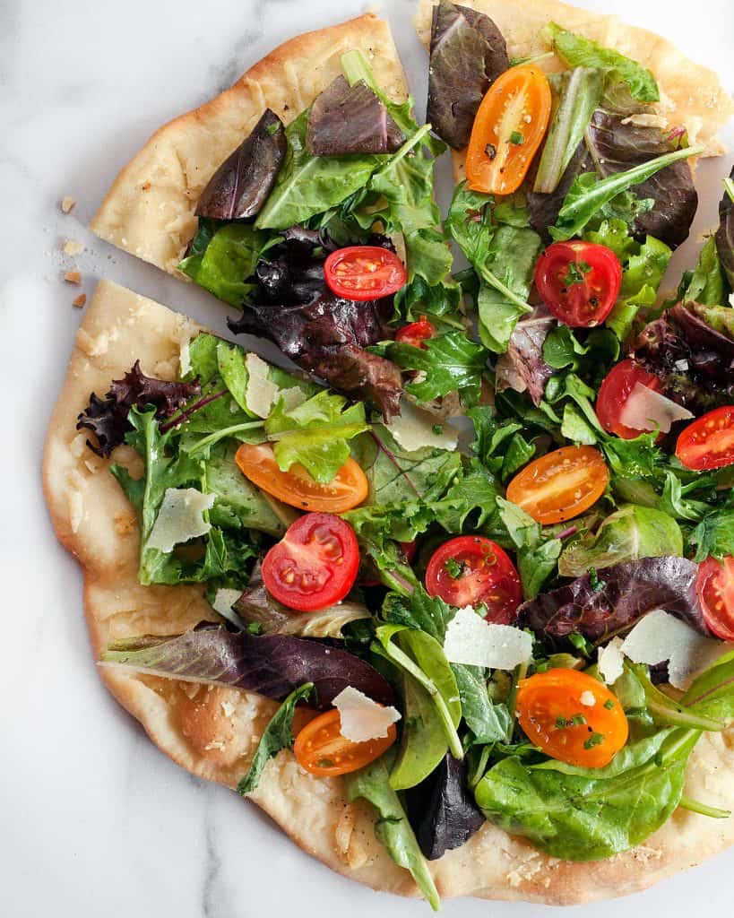 Mixed Greens Salad Pizza