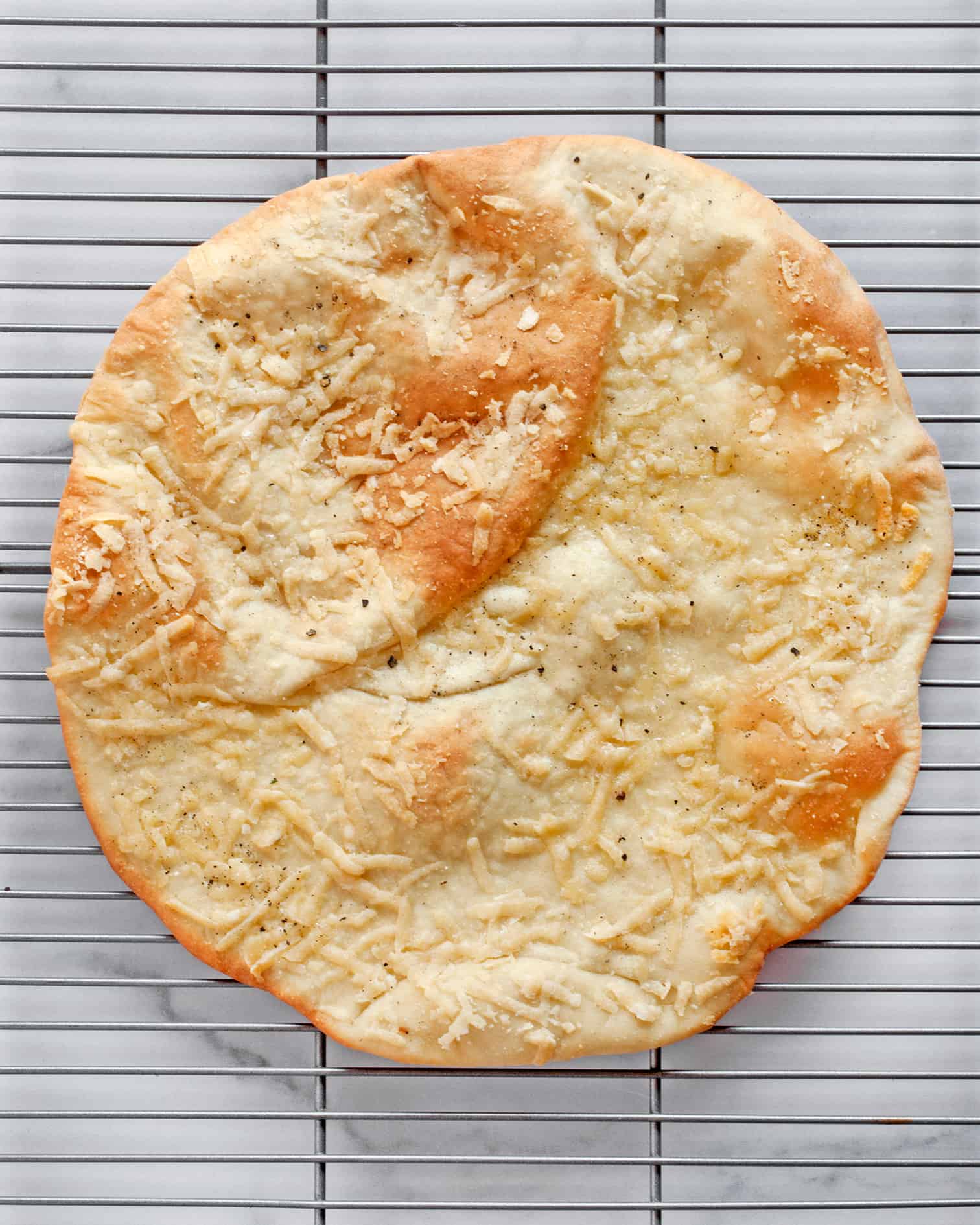 Mixed Greens Salad Pizza with Parmesan Crust Last Ingredient