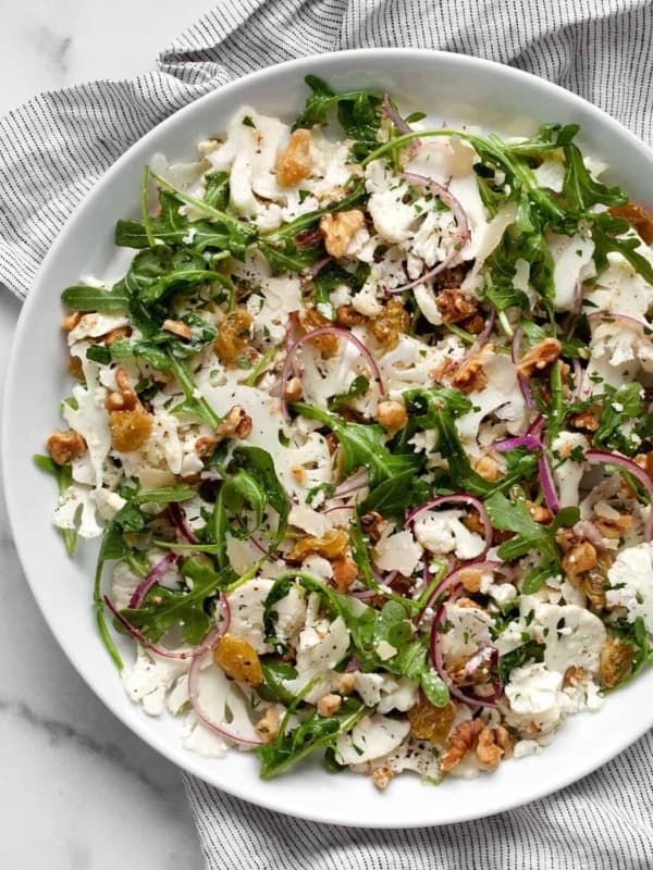 Cauliflower salad on a plate.