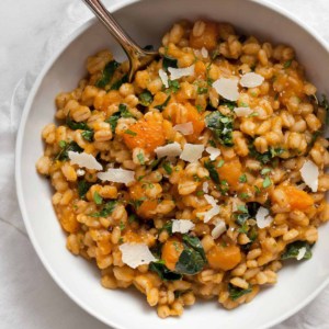 Butternut Squash Baked Barley Risotto