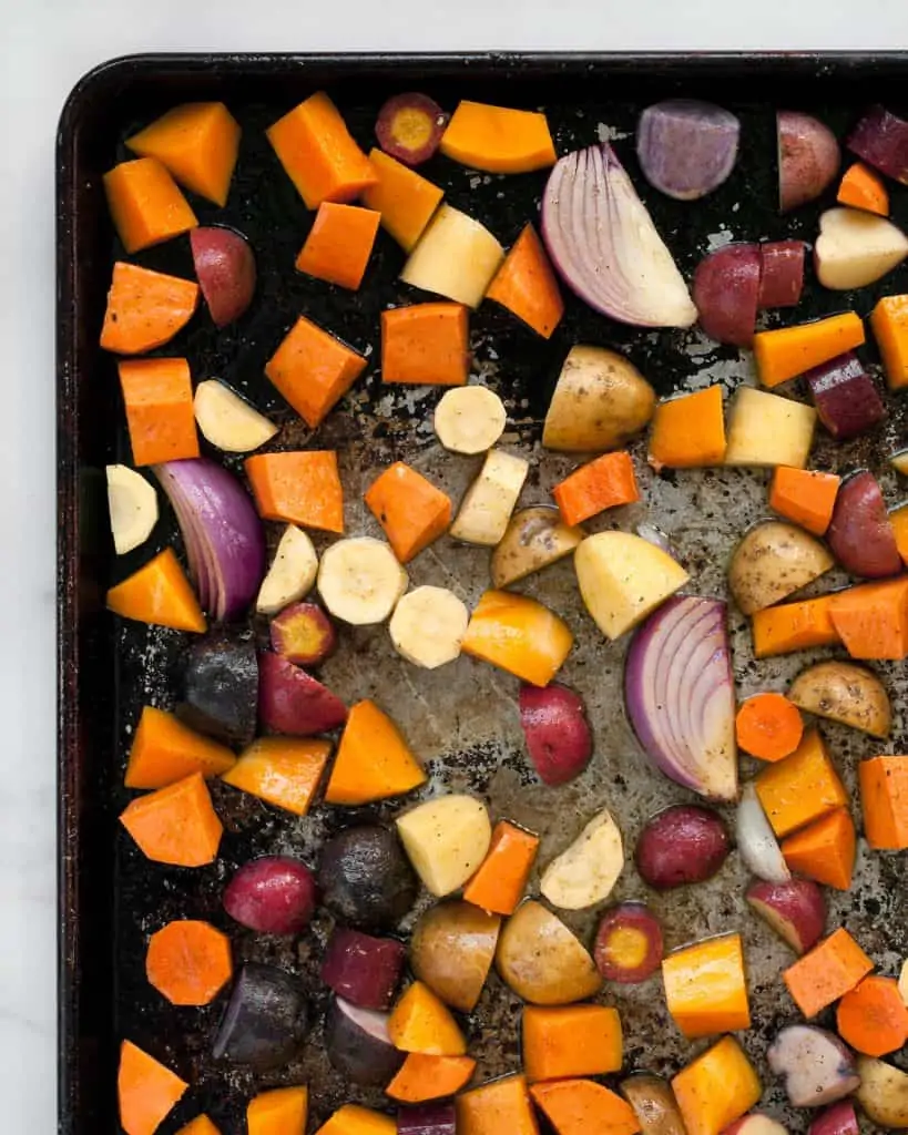 Vegetables on a sheet pan