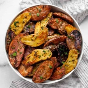 Oven-roasted potatoes in a bowl.