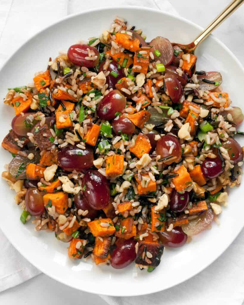 Sweet Potato Grape Wild Rice Salad