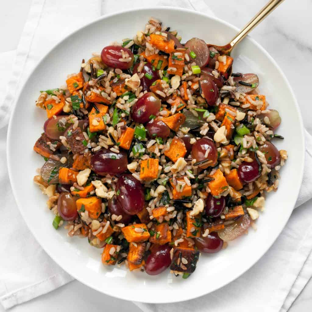 Sweet Potato Grape Wild Rice Salad