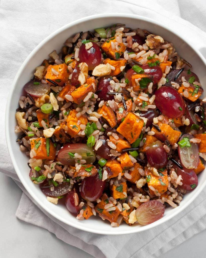 Sweet Potato Grape Wild Rice Salad