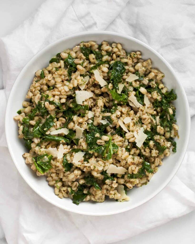Baked Kale Barley Risotto