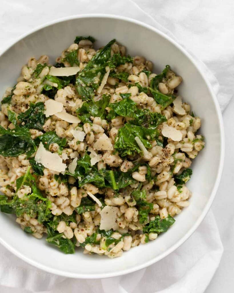 Baked Kale Barley Risotto