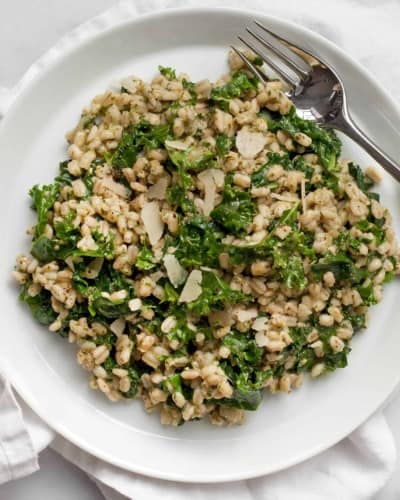 Baked Kale Barley Risotto with Kale Pesto | Last Ingredient