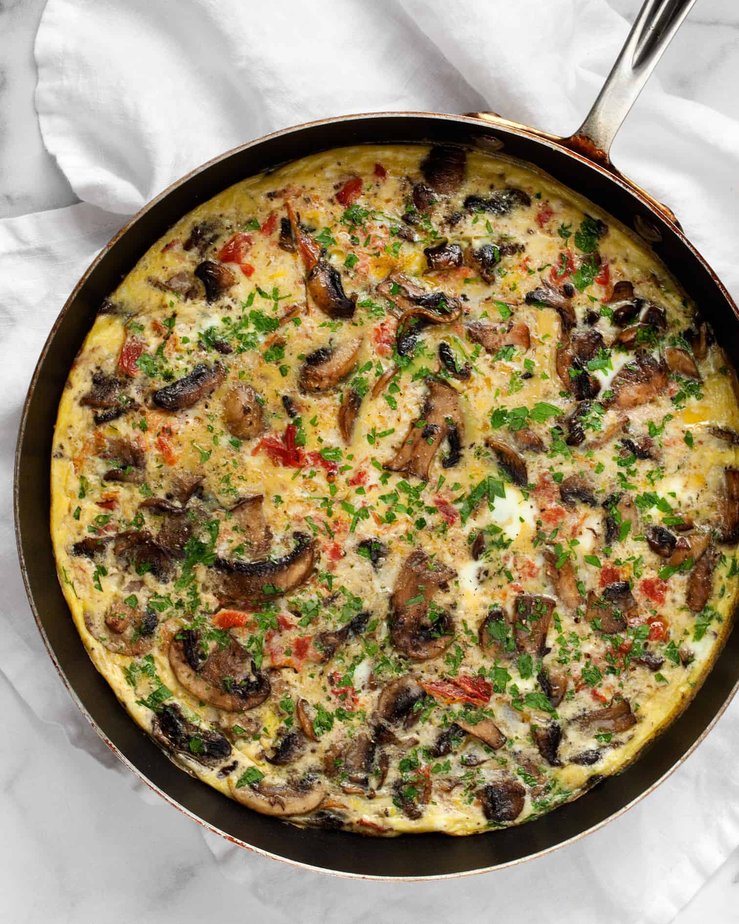 Mushroom Tomato Frittata Last Ingredient