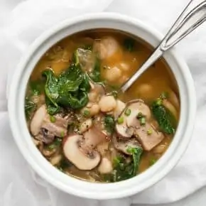 White Bean Mushroom Spinach Soup