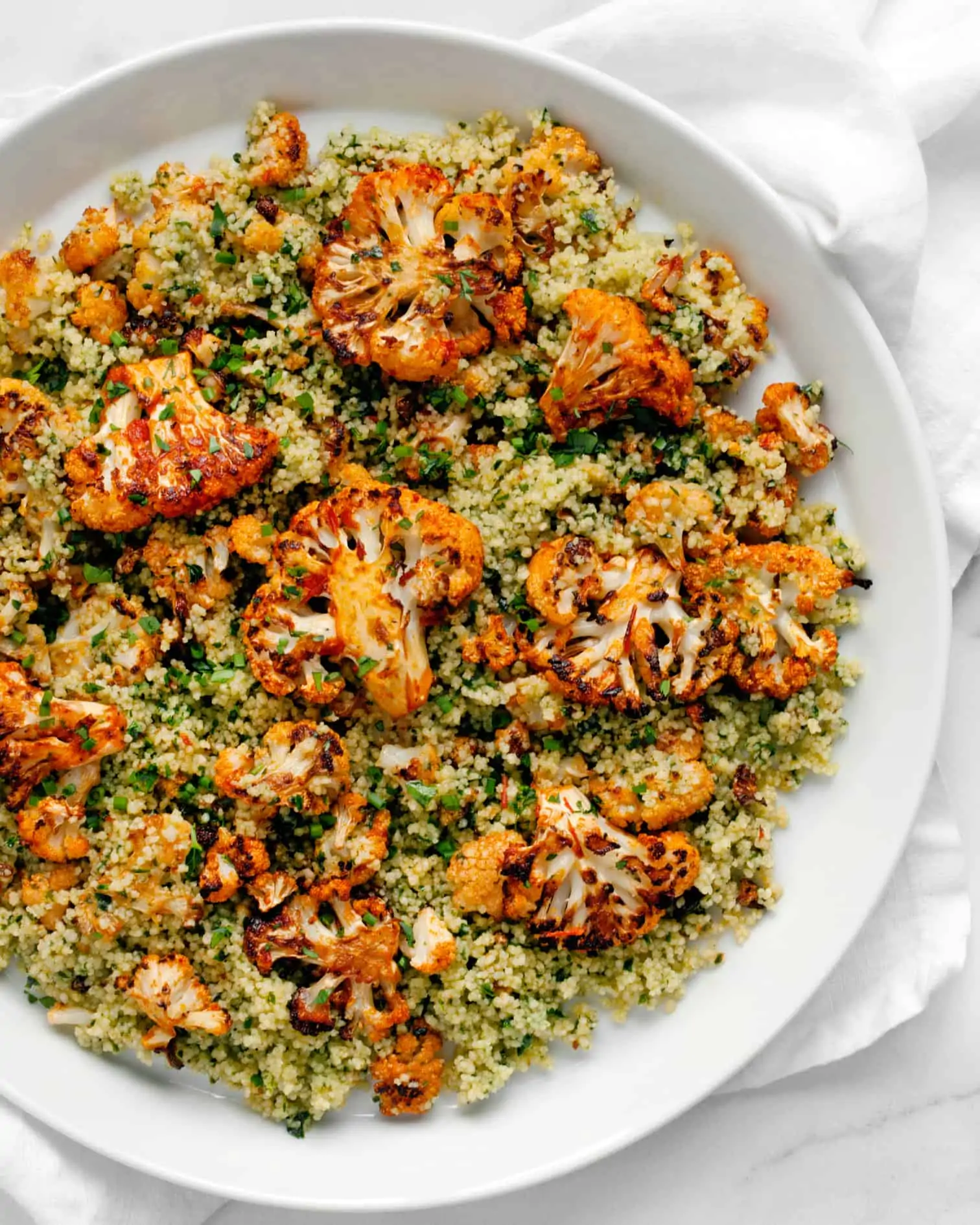 Harissa Roasted Cauliflower Couscous