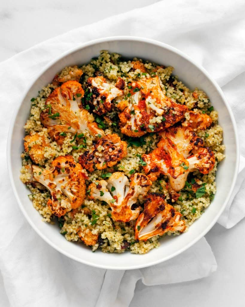 Harissa Roasted Cauliflower Couscous