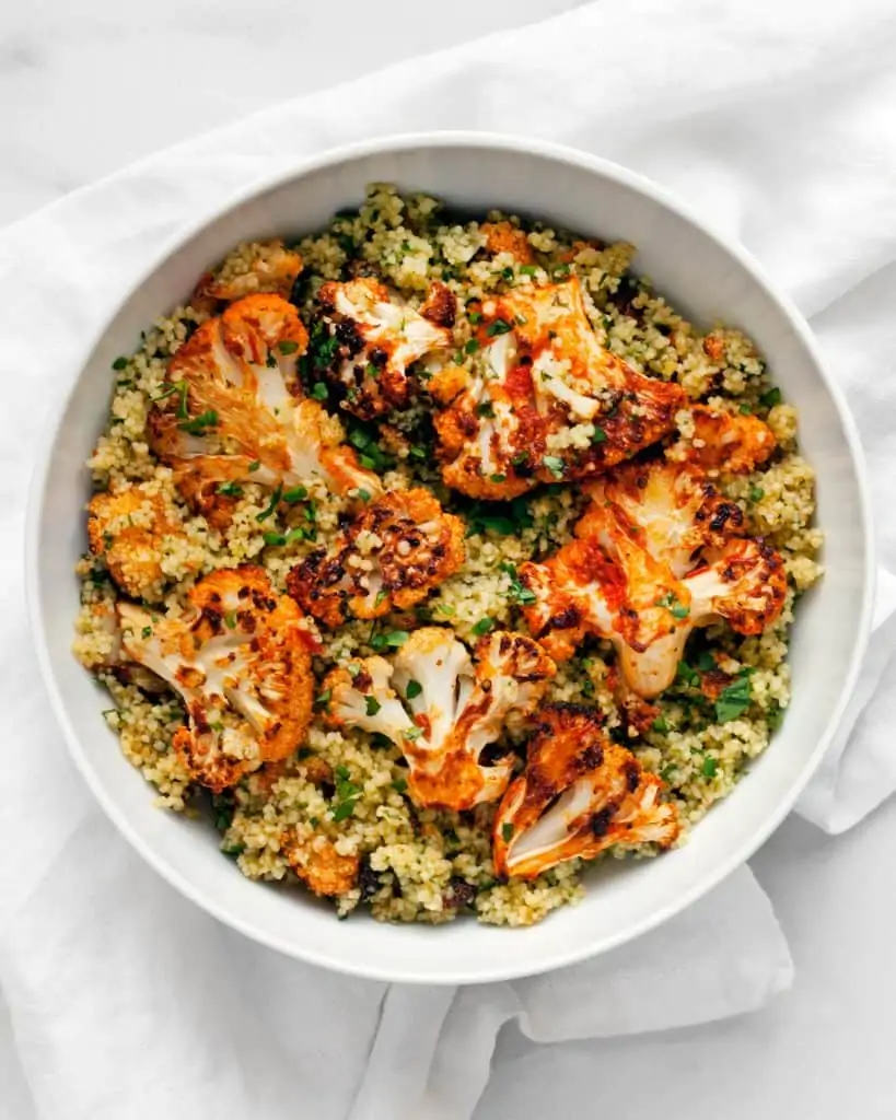 Harissa Roasted Cauliflower Couscous