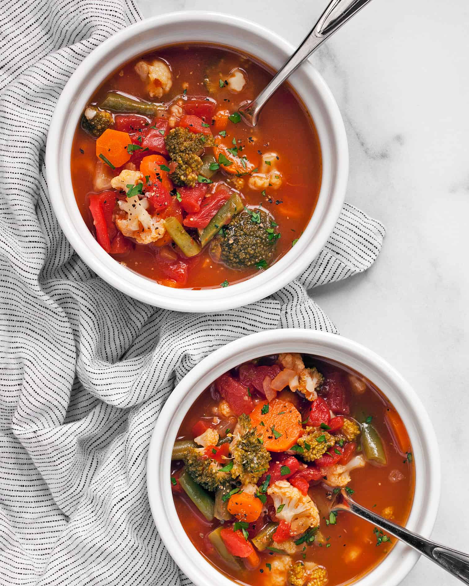 Hearty Vegetable Soup with Broccoli and Cauliflower Last Ingredient