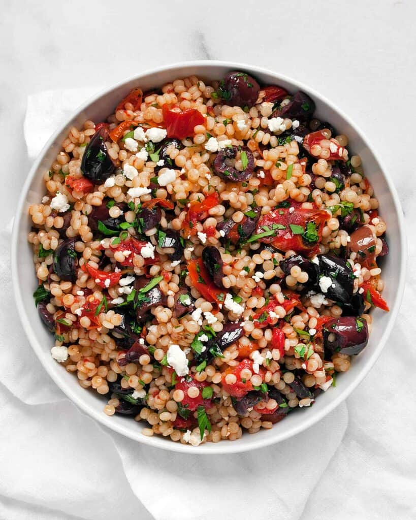 Couscous roasted tomatoes and olives