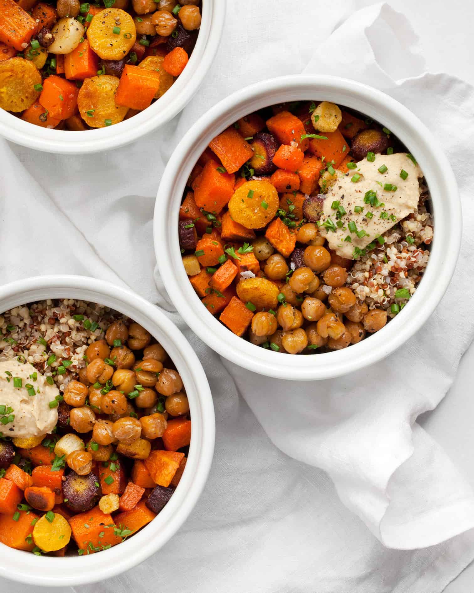 Roasted Vegetable Hummus Quinoa Bowls Last Ingredient