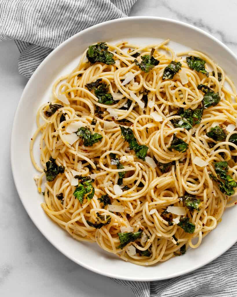 Lemon Pepper Spaghetti with Kale
