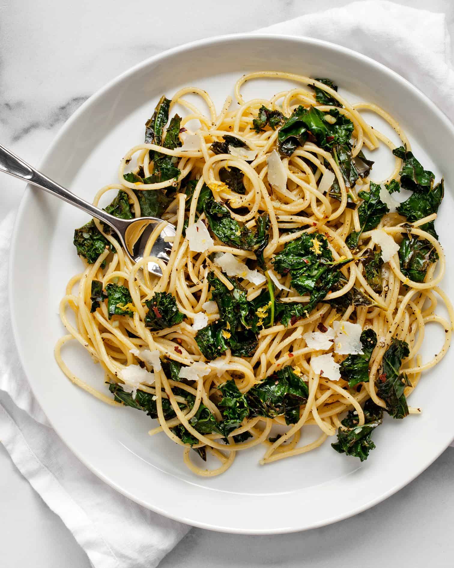 Lemon Pepper Spaghetti with Kale Last Ingredient