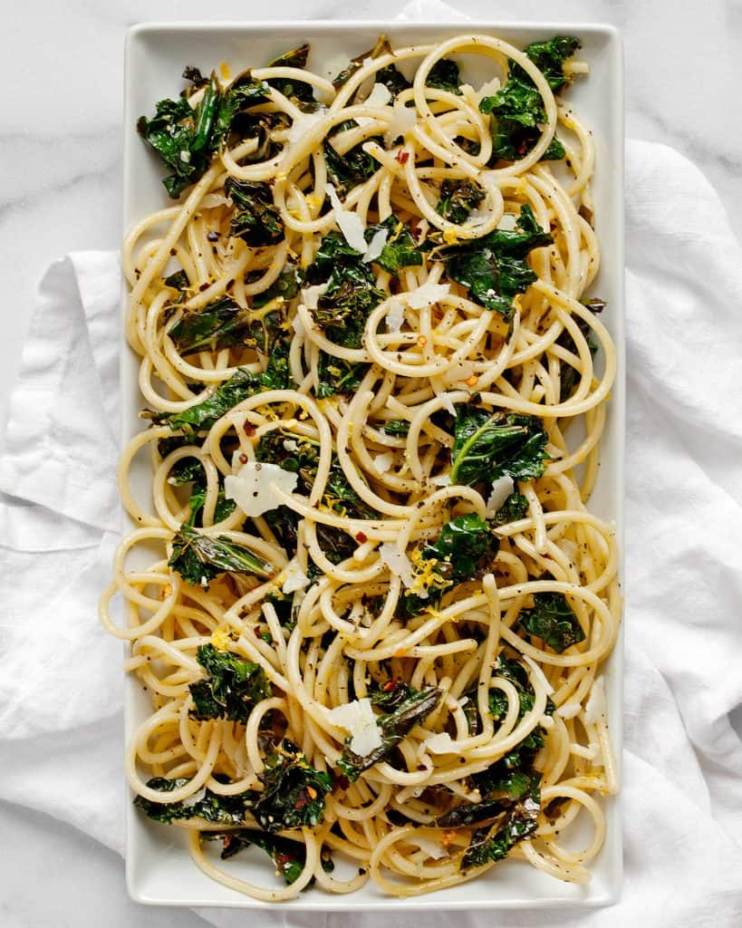 Lemon Pepper Spaghetti with Kale