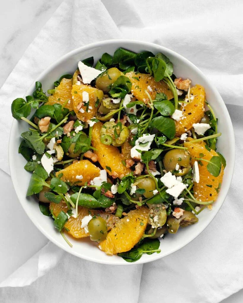 Watercress salad with oranges and olives
