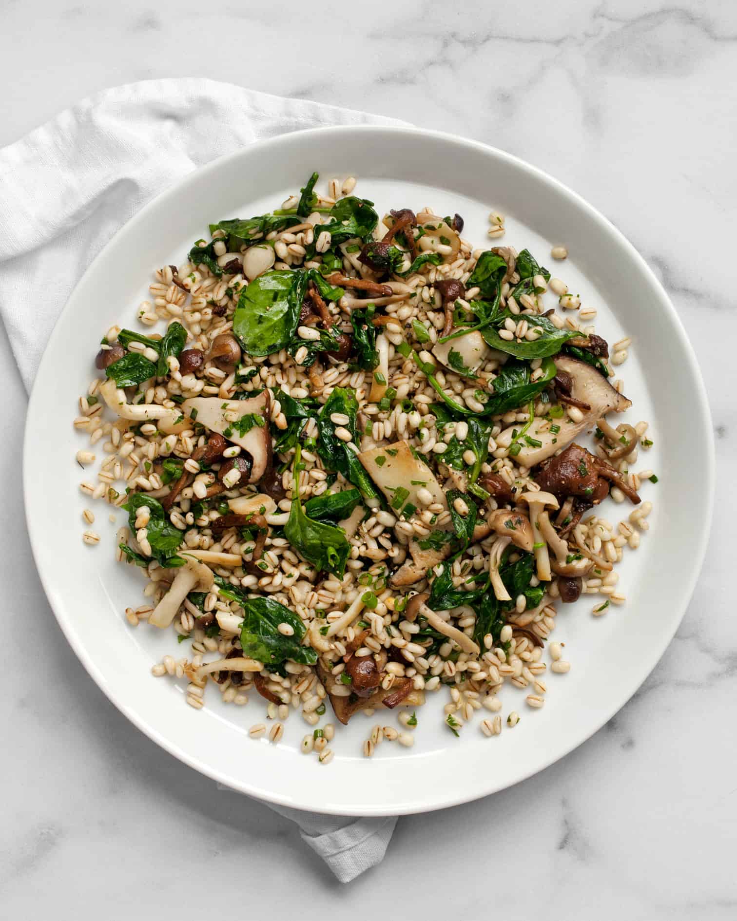 Wild Mushroom Barley with Spinach | Last Ingredient