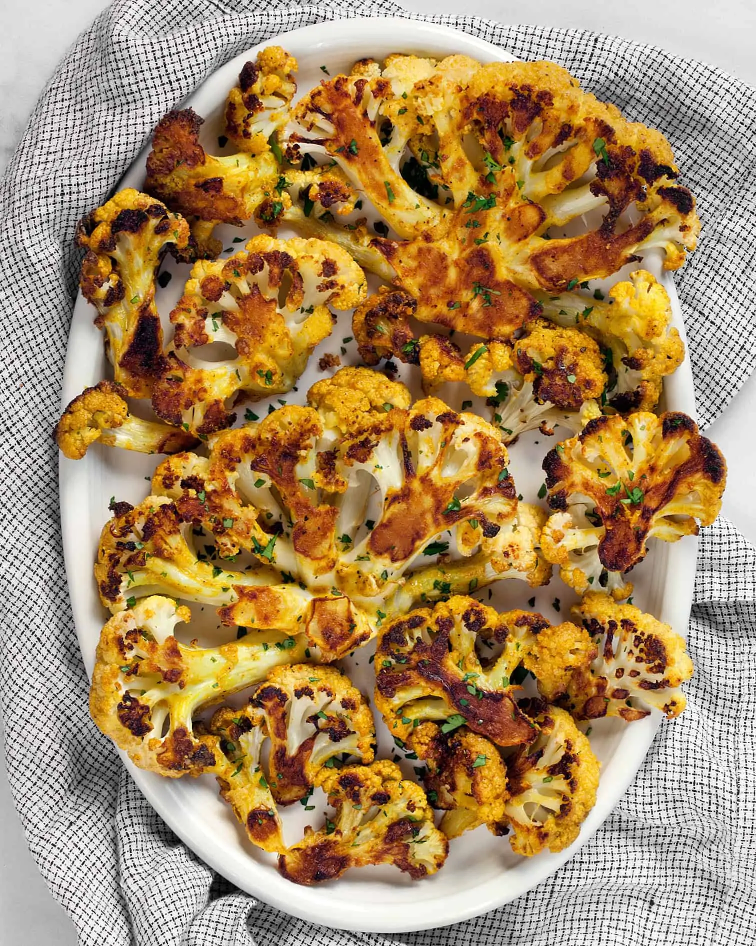 Curry Tahini Roasted Cauliflower