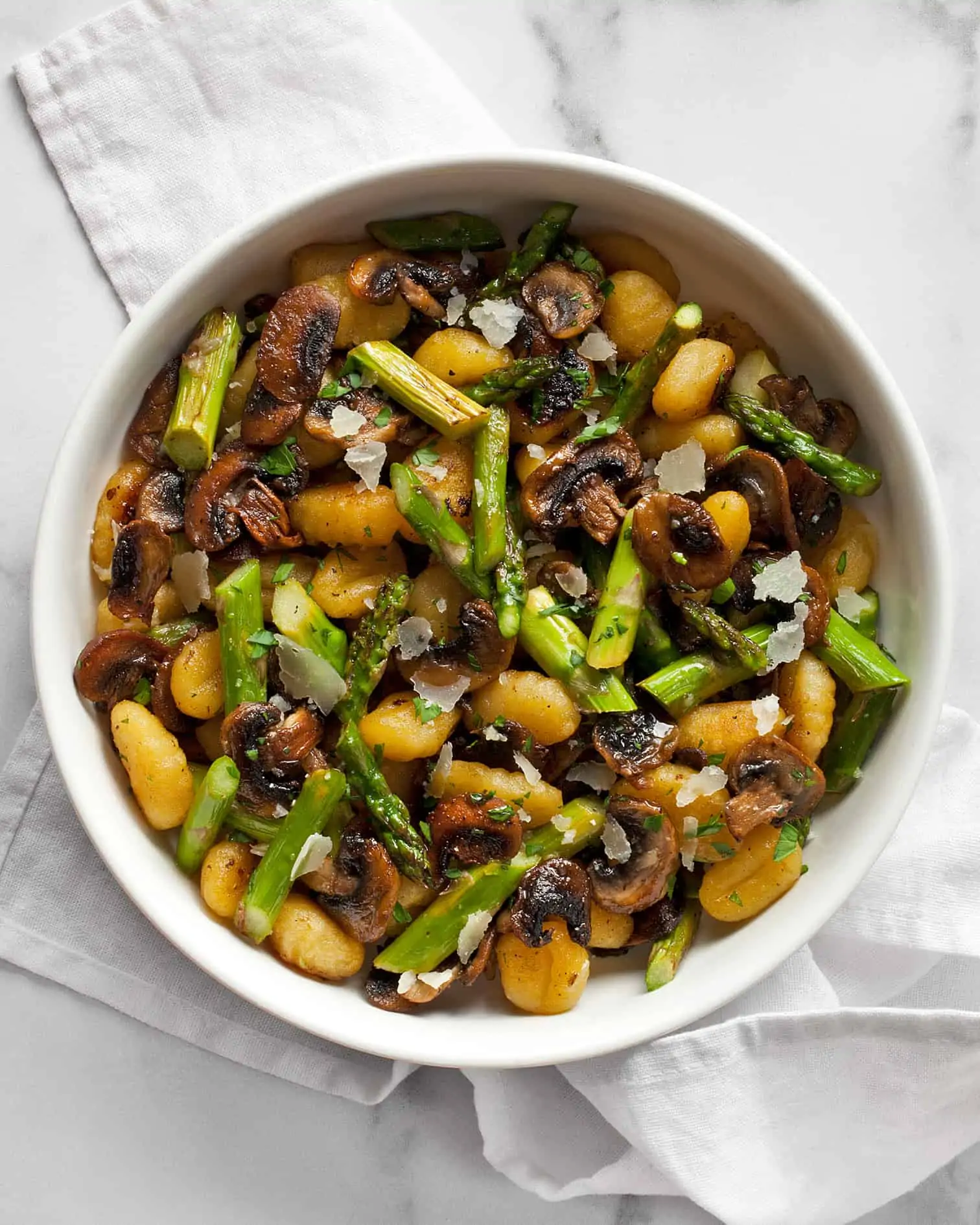 Sheet Pan Mushroom Asparagus Gnocchi