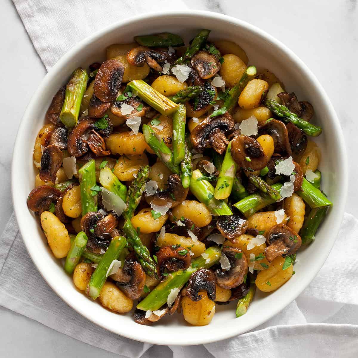 Sheet Pan Asparagus Mushroom Gnocchi Recipe-image