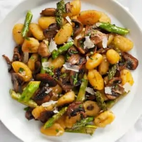 Sheet Pan Mushroom Asparagus Gnocchi