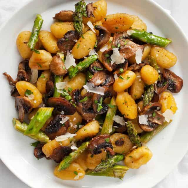 Sheet Pan Mushroom Gnocchi with Asparagus Last Ingredient