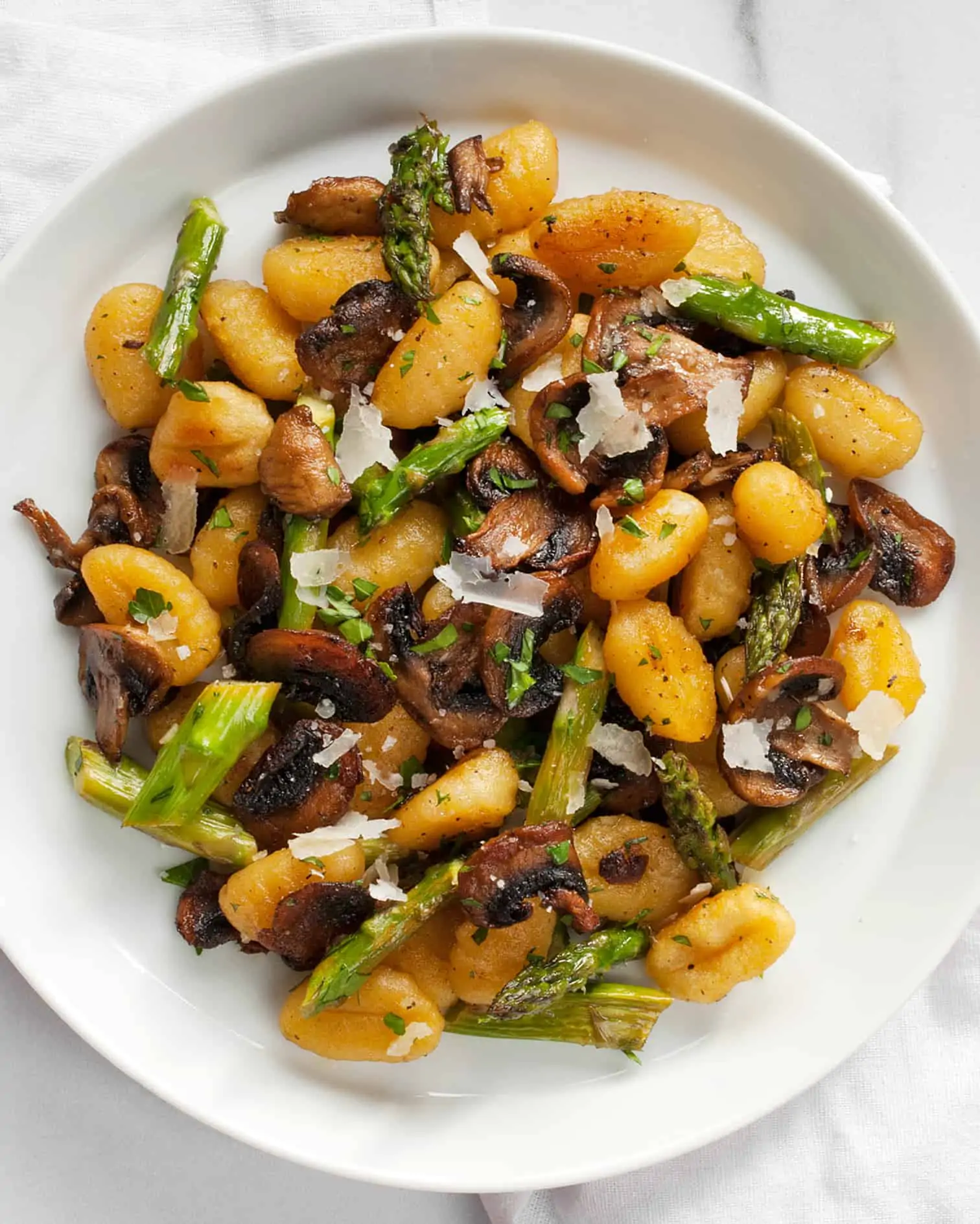 Sheet Pan Mushroom Asparagus Gnocchi