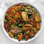 Smashed Pea Roasted Fingerling Potatoes