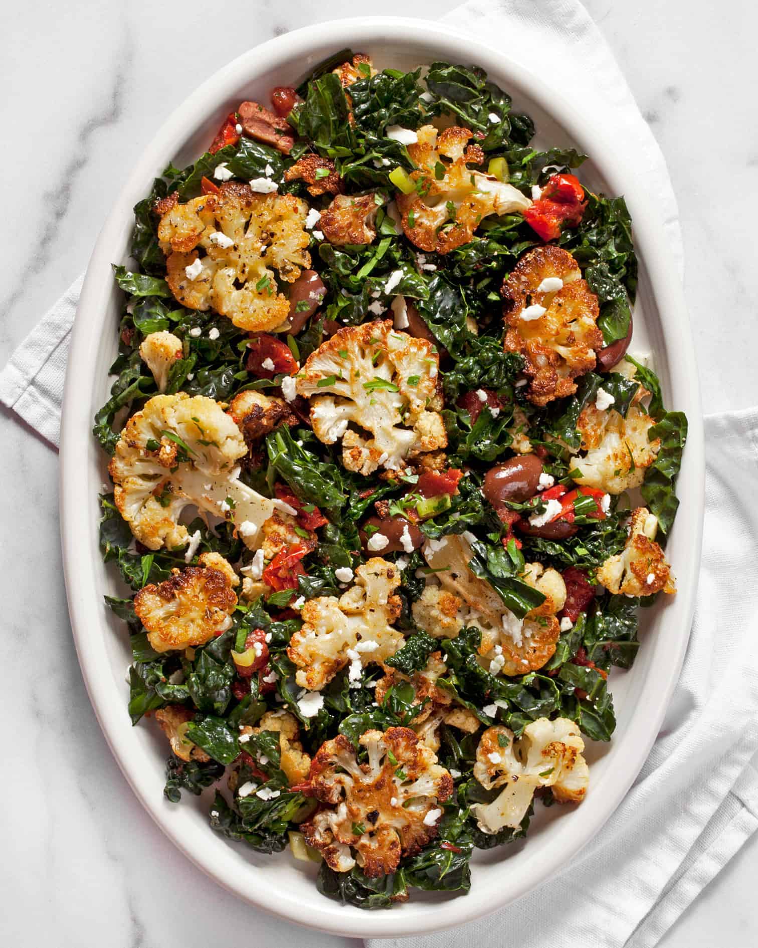 Roasted Cauliflower Kale Salad