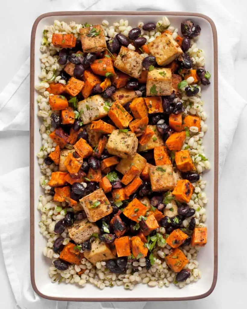 Sheet Pan Sweet Potato Black Bean Tofu