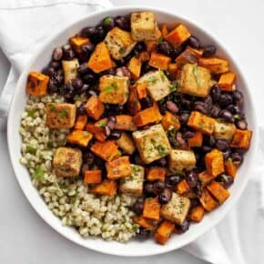 Sheet Pan Sweet Potato Black Bean Tofu