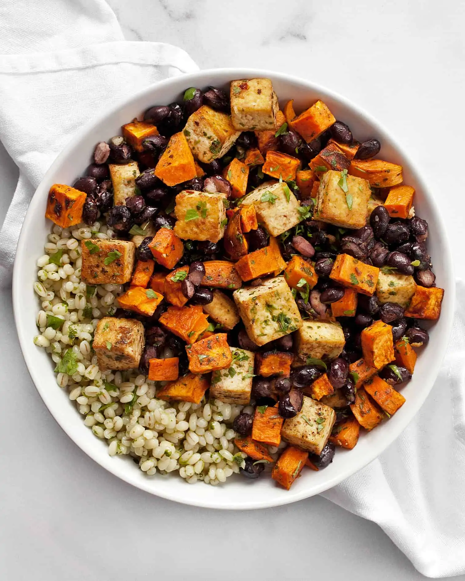 Sheet Pan Sweet Potato Black Bean Tofu