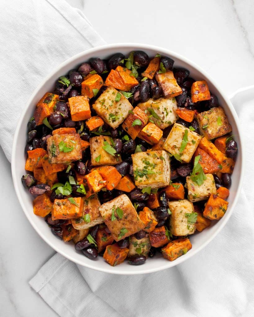 Sheet Pan Sweet Potato Black Bean Tofu