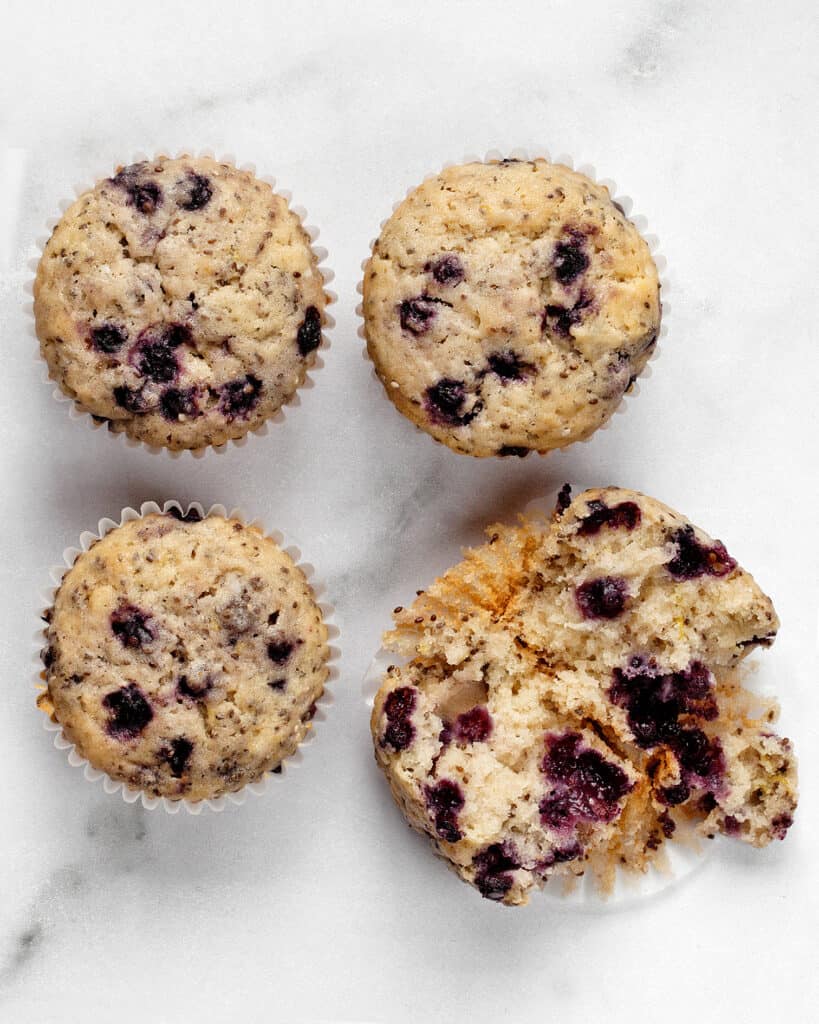 Vegan blueberry muffins with chia seeds