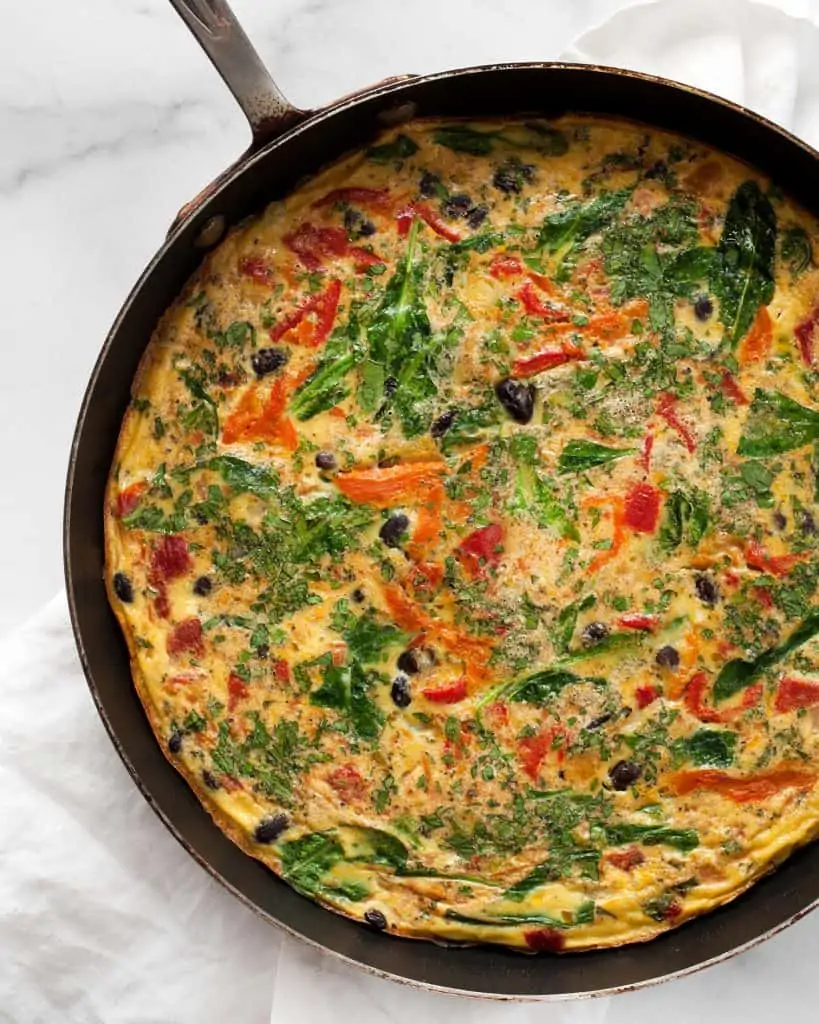 Frittata baked in the skillet