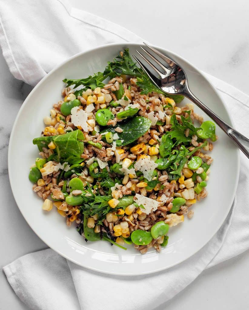 Grilled Corn Fava Bean Farro