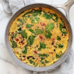 Southwestern veggie frittata in a skillet.