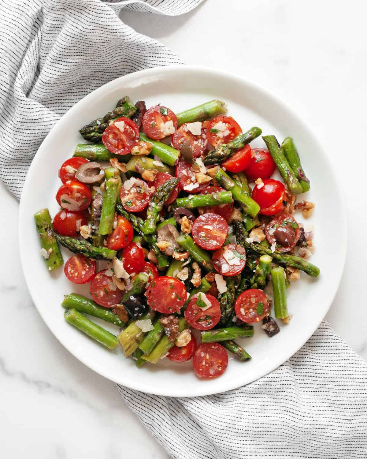 Grilled Asparagus Salad with Tomatoes & Olives Last Ingredient