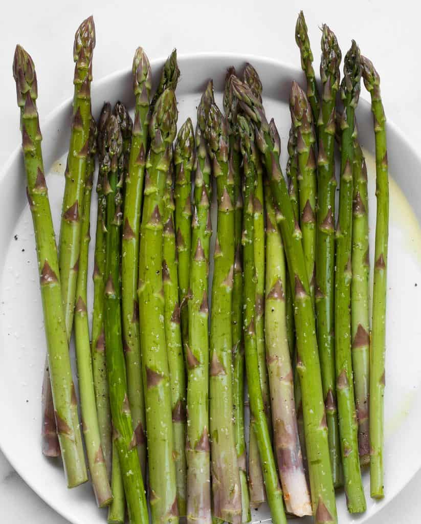 Asparagus spears on a plate