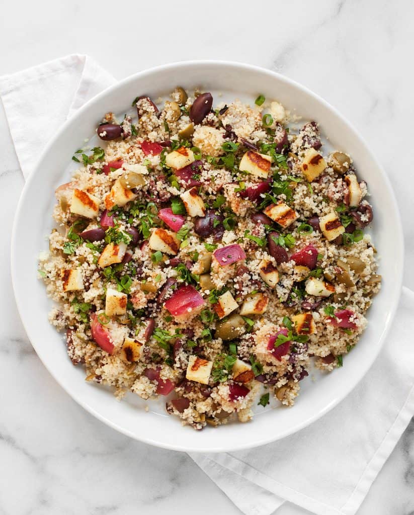 Couscous with grilled halloumi and nectarines